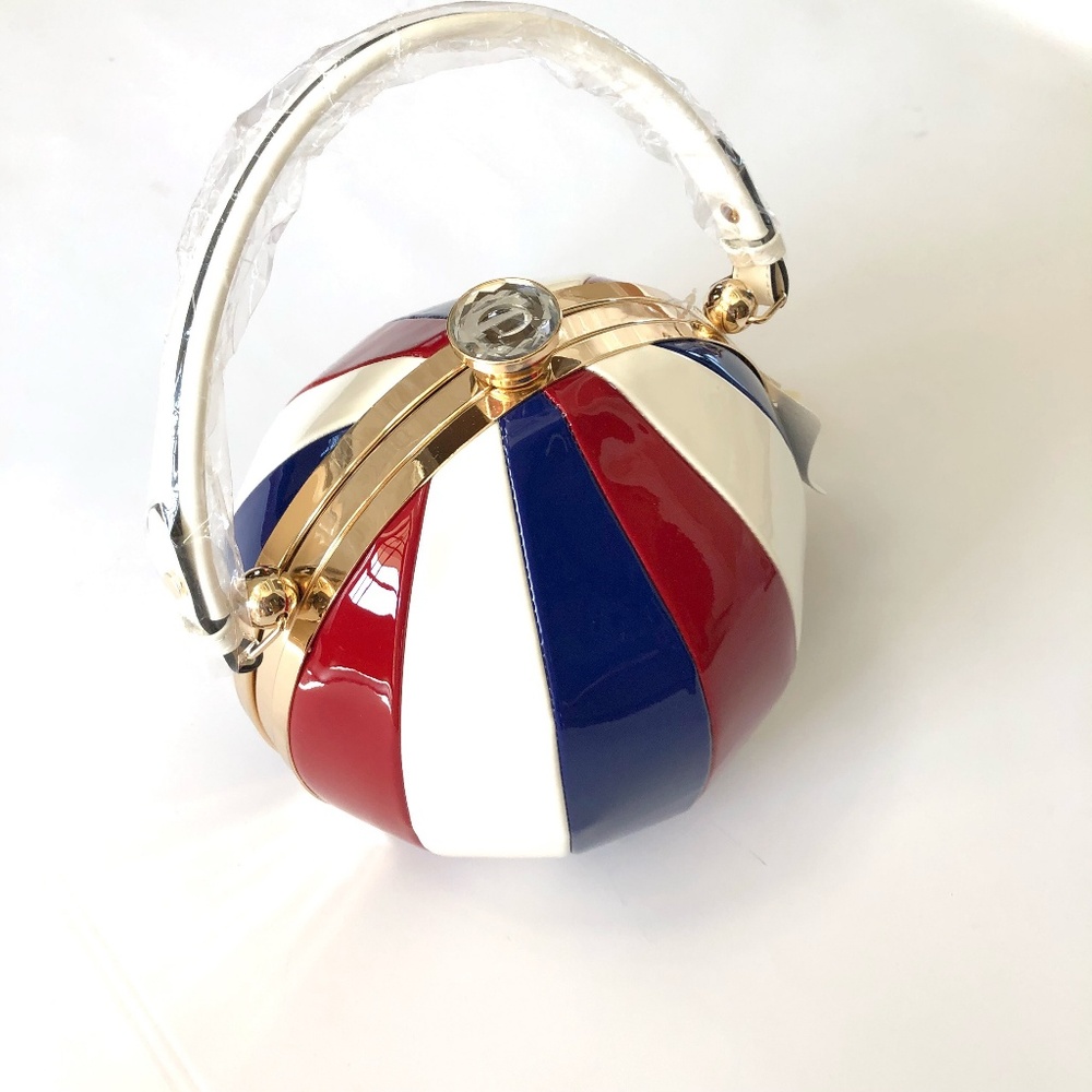Beach Ball Satchel Cross body Bag Purse Glossy - Picture 4 of 5